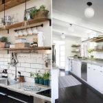 natural wood shelves kitchen