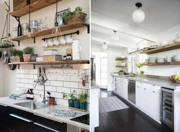 Natural Wood Kitchen Shelves