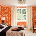 patterned-orange-bedroom-wall