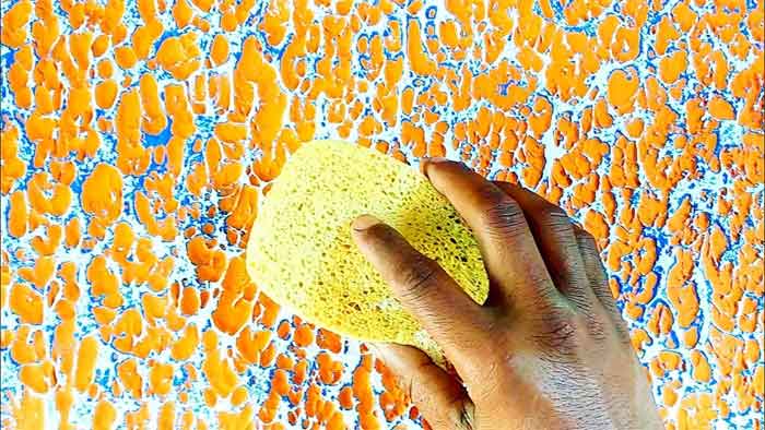 wall putty design with sponge