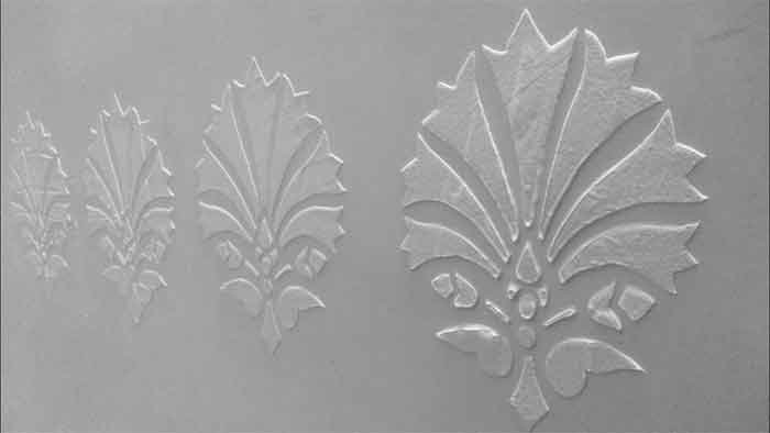 wall putty design with stencils