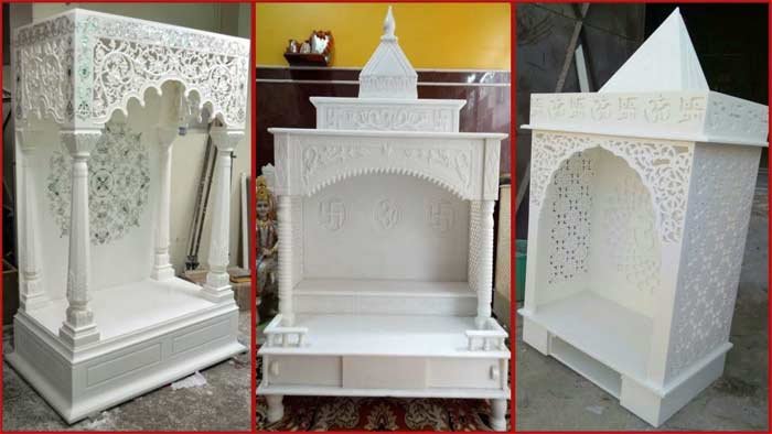 Intricate Marble Mandir Design