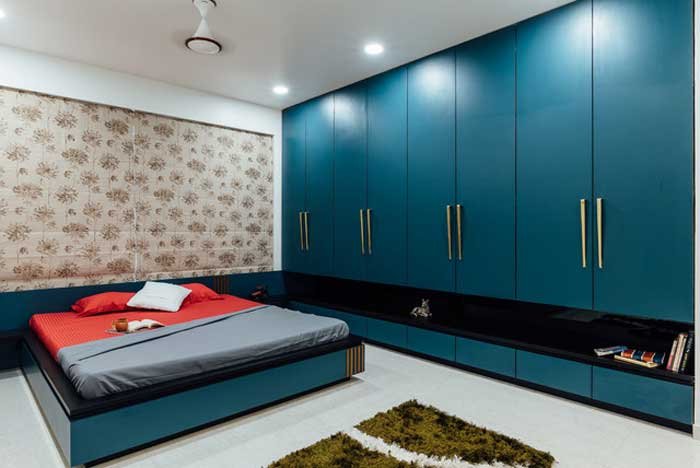 black blue wardrobe color sunmica design