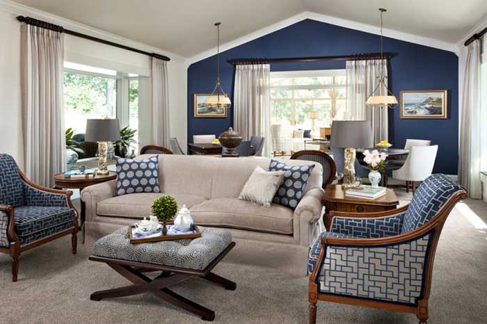 blue white color vastu for living room