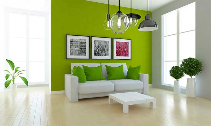 green white color vastu for living room