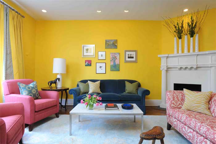 yellow living room vastu colour