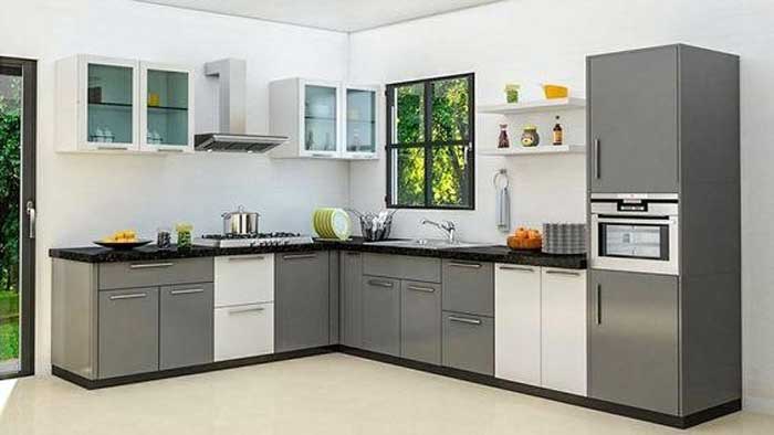 l shaped modern open kitchen