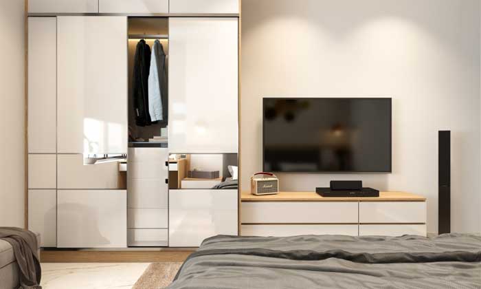 tv design in bedroom