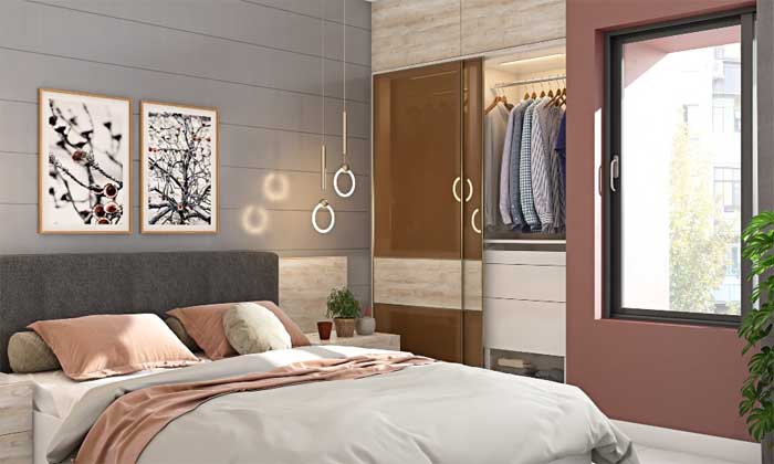 1bhk small flat bedroom design