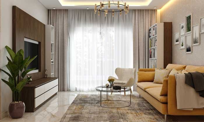 1bhk spacious living room interior