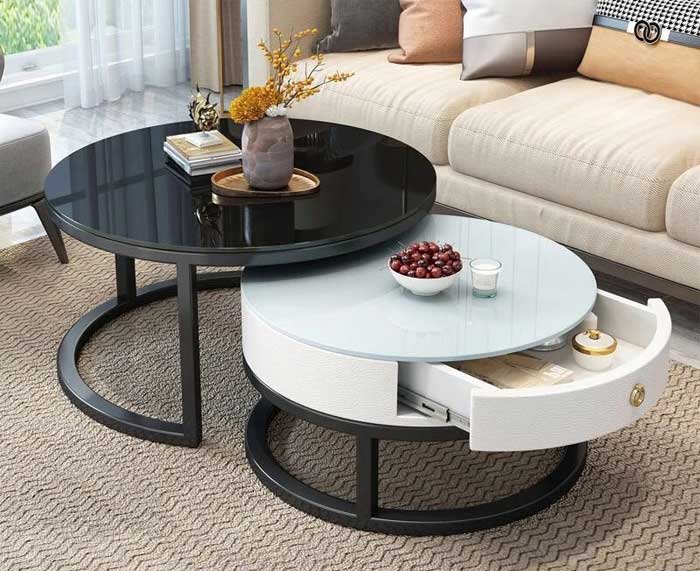 stylish center table design with small storage