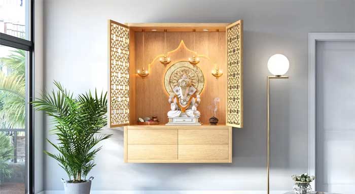 Wall mounted Boxed Temple Design