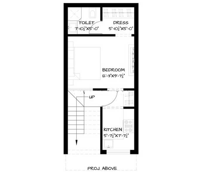 15 by 25 feet vertical house plan design