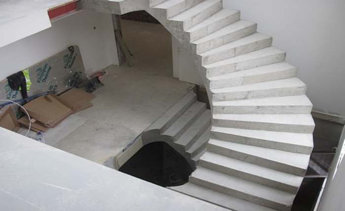 A Curved concrete stair