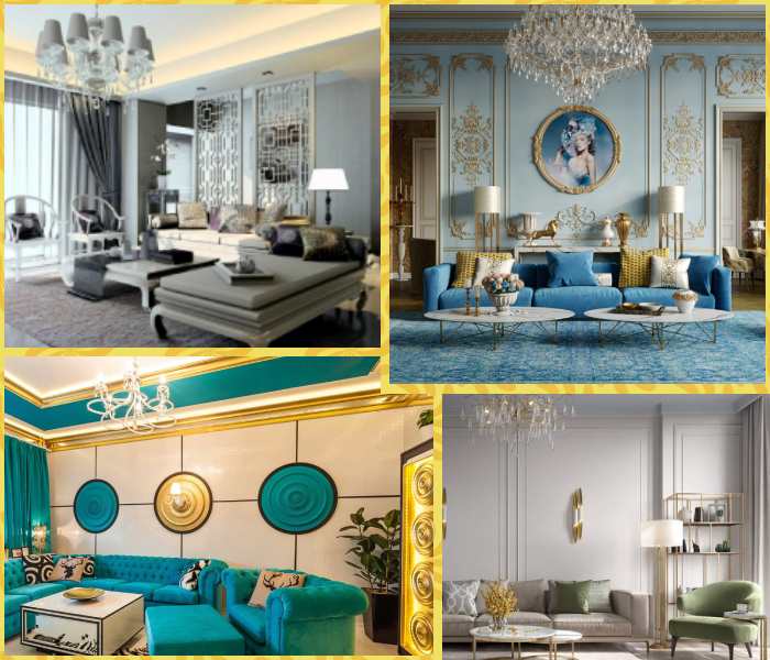 The variety of neoclassical interior elements in home décor