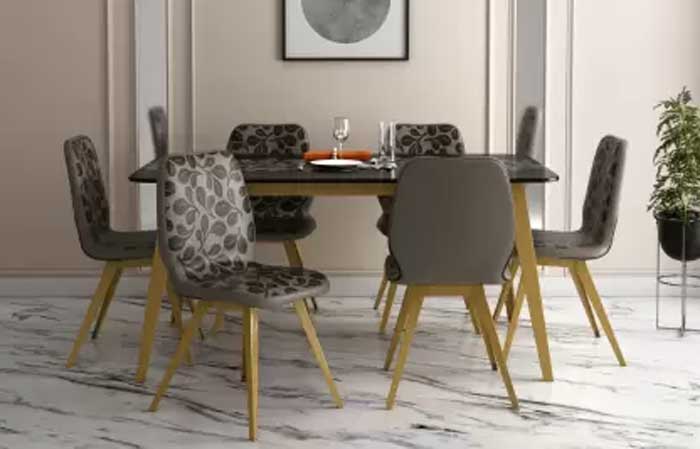 godrej interio aurelia glass top dining table design