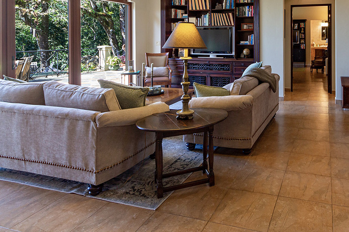 brown living room floor tiles designs