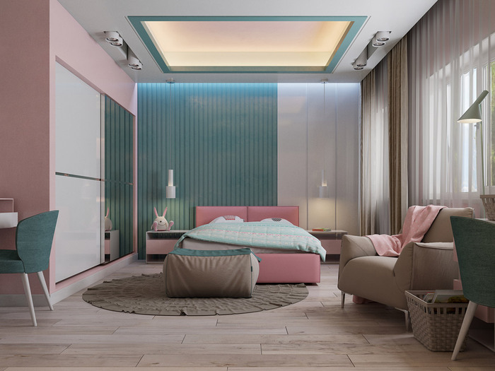 pink green brown color combination for bedroom
