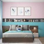 pink two color combination for bedroom walls