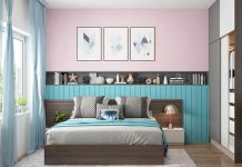 pink two color combination for bedroom walls