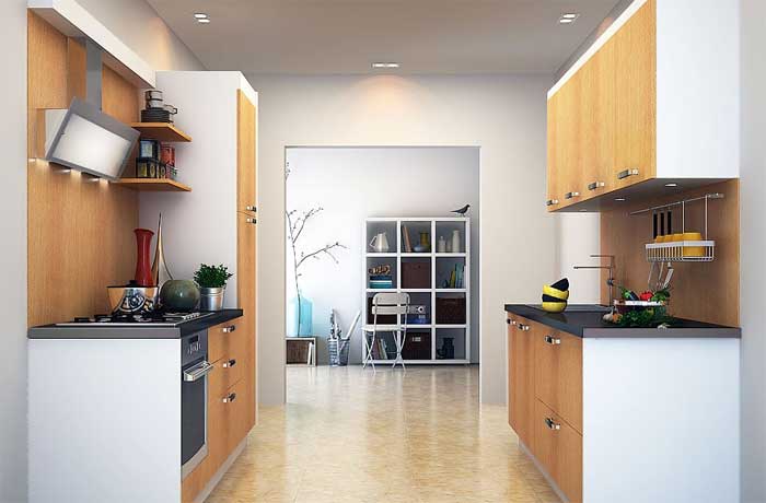 space saving parallel kitchen designs
