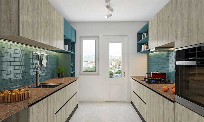 textured parallel modular kitchen ideas