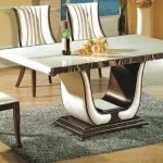 Attractive Designs for Dining Tables with Marble Tops