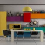Colorful kitchen cupboard design