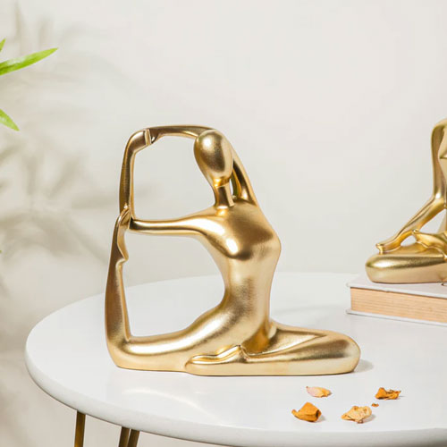 decorative gold yoga showpiece