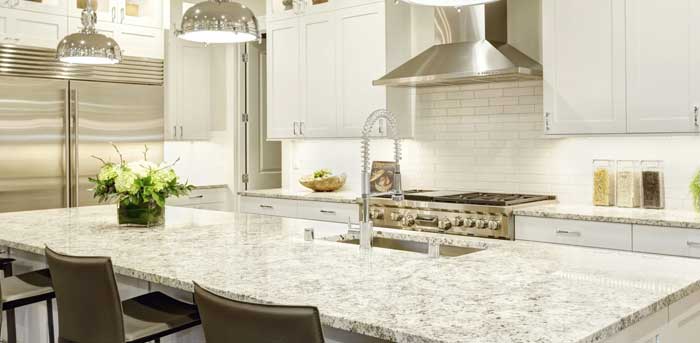 white granite countertops for kitchen