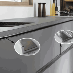 A Metal Rail Train On The C or J Channel handle and knob for kitchen