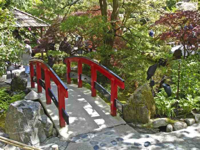 Add a Bridge in japanese garden
