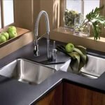 Dim kitchen corner sink