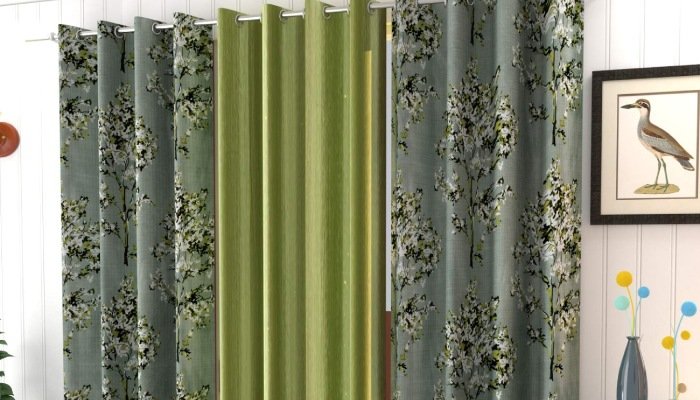 Flower print curtains