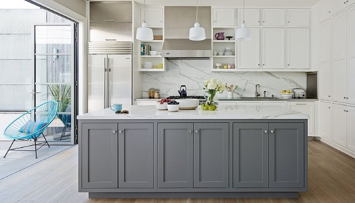 Grey and White Kitchen-Counter-tops