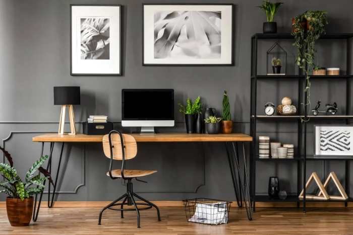 Incorporate Greenery for computer desk