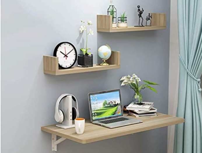 Make use of wall space for computer desk