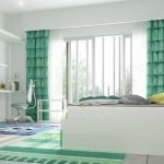 Two-Tone Curtains On A White Wall