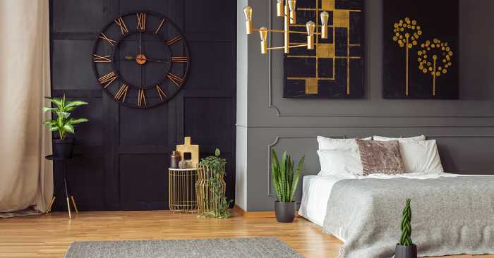 adding some shine with metallic finishes in bedroom