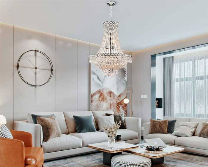 crystal chandelier living room ideas