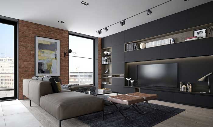 dark grey shades for living room