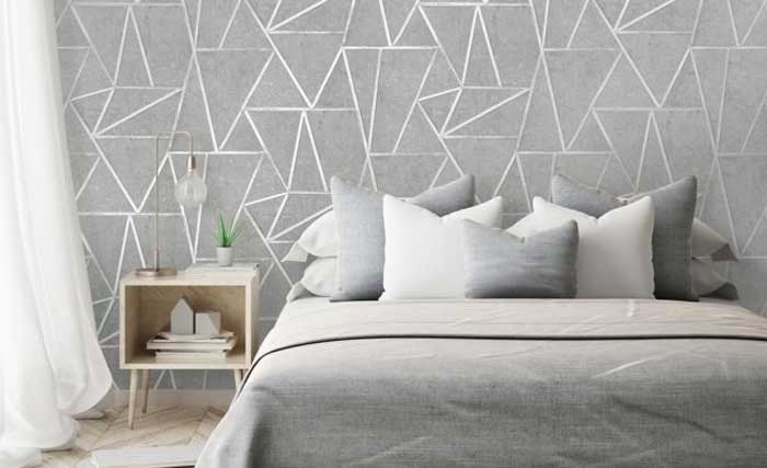 geometric wallpaper bedroom design