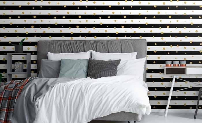 striped bedroom wallpaper design