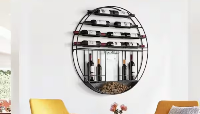 Metal-wall-wine-rack