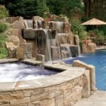 Waterfall swimming pool design