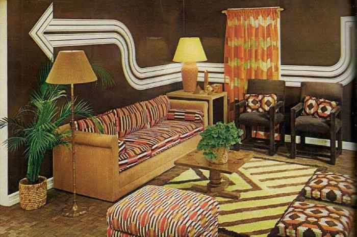 Incorporates geometrical for modern retro living room