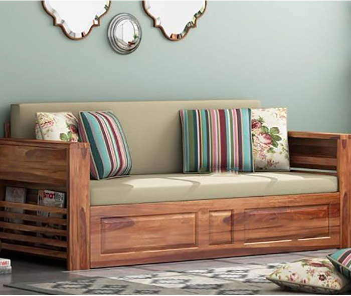 wood sofa come bed design