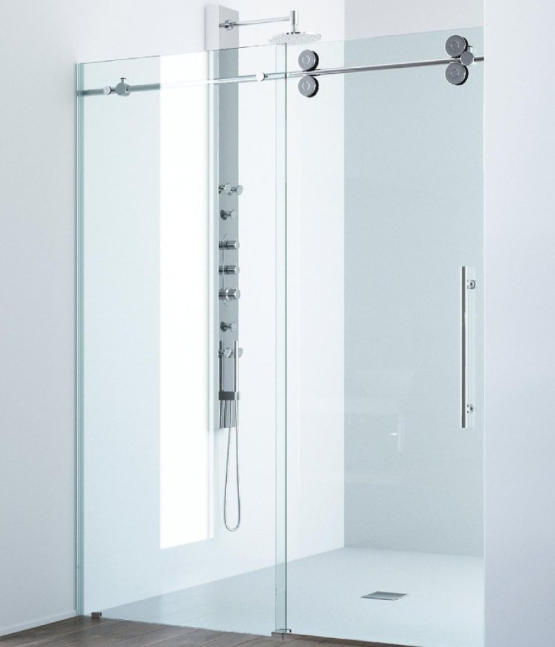 Frameless glass shower