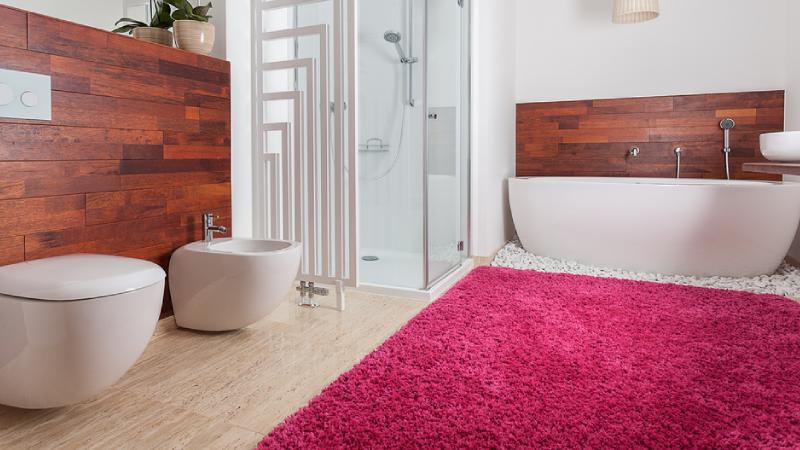 Luxury and Comfort Purple Bathroom Rugs