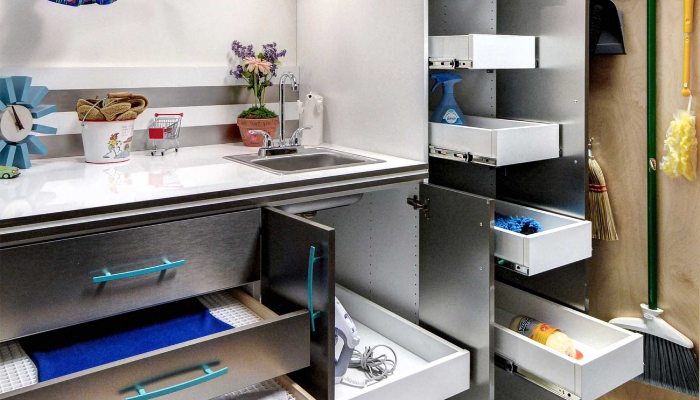 Pull-Out Shelves That Provide Concealment for Storage